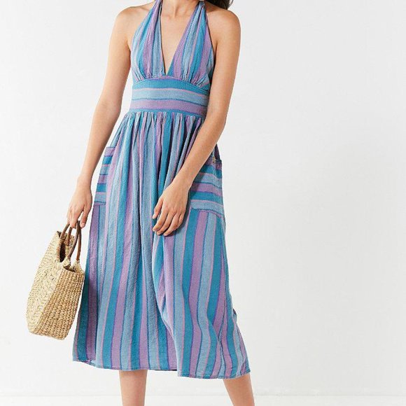 Urban Outfitters Dresses & Skirts - Urban Outfitters linen blend halter midi dress